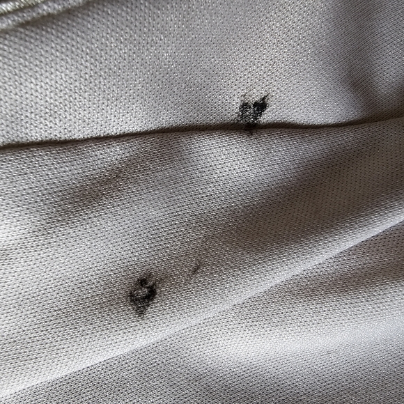 R&M Richards Iridescent Silver Jeweled Beaded Layered V Neck Cocktail Midi Dress - Picture 15 of 16